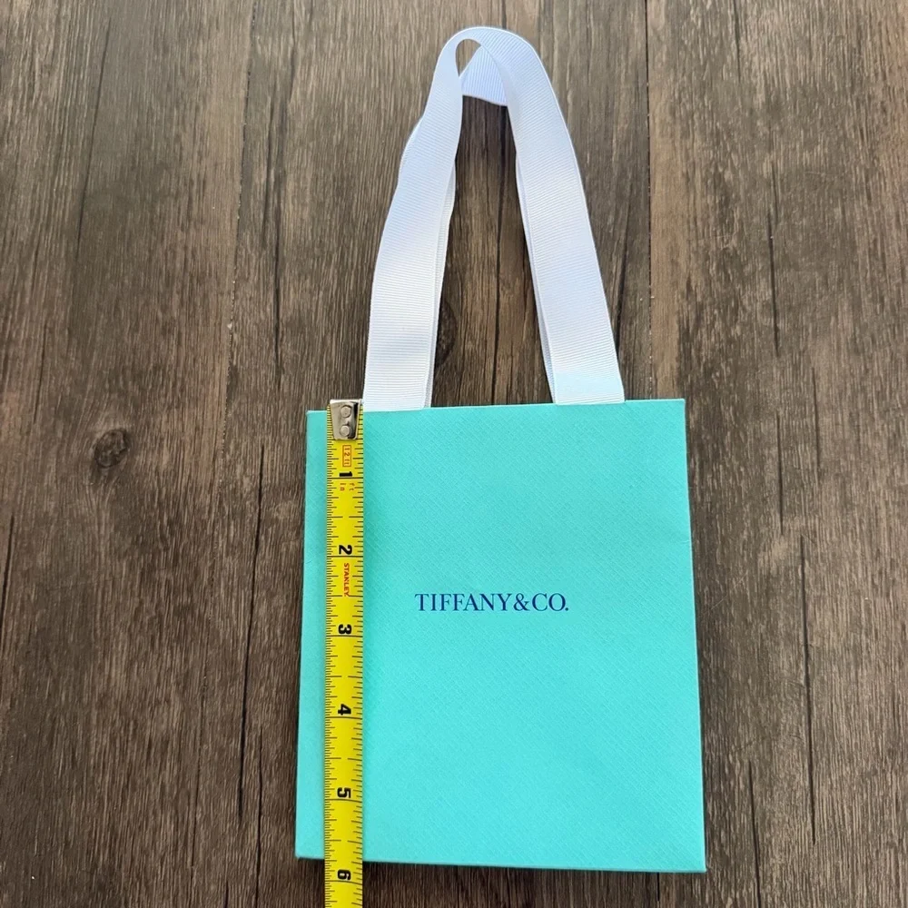 TIFFANY & CO Turquoise Blue Mini Paper Gift Bags Tote Reusable V Day Birthday